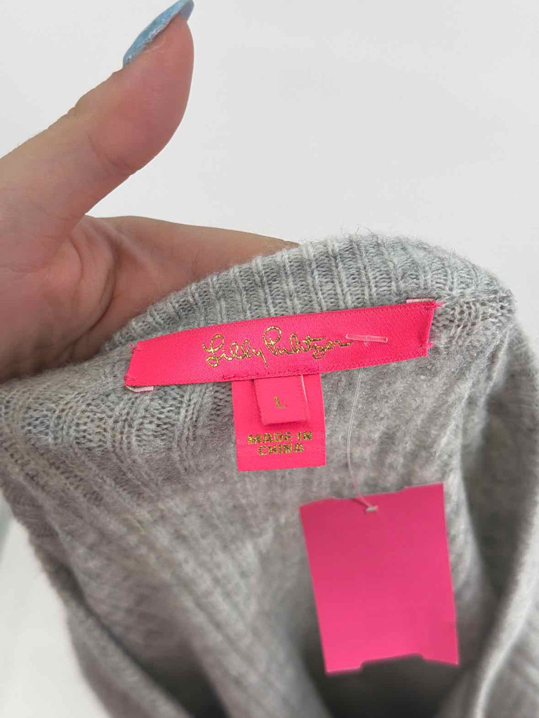 Size L Lilly Pulitzer Gray Knit Sweater