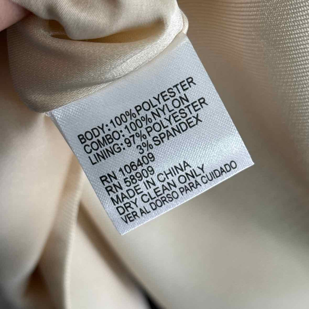 Size 14 ANTONIO MELANI Beige Sateen Dress