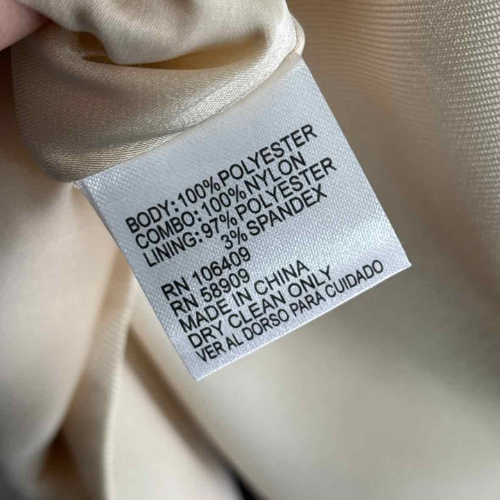 Size 14 ANTONIO MELANI Beige Sateen Dress