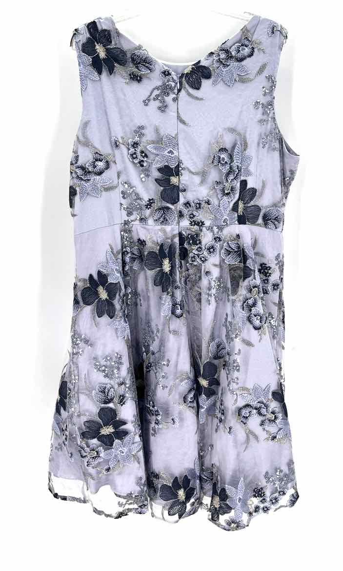 Size 18 TAHARI Light Blue Lace Sequined Dress