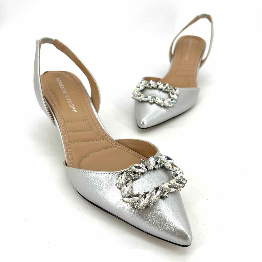 Shoe Size 8 ADRIENNE VITTADINI Silver Pumps