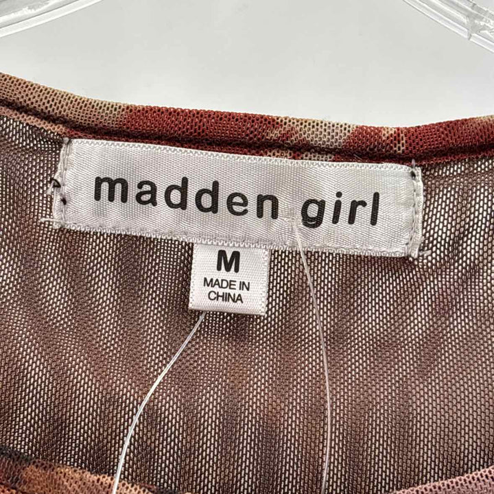 Size M MADDEN GIRL Brown Mesh Shirt