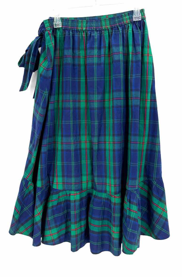 Size M J Crew Green Print Skirt