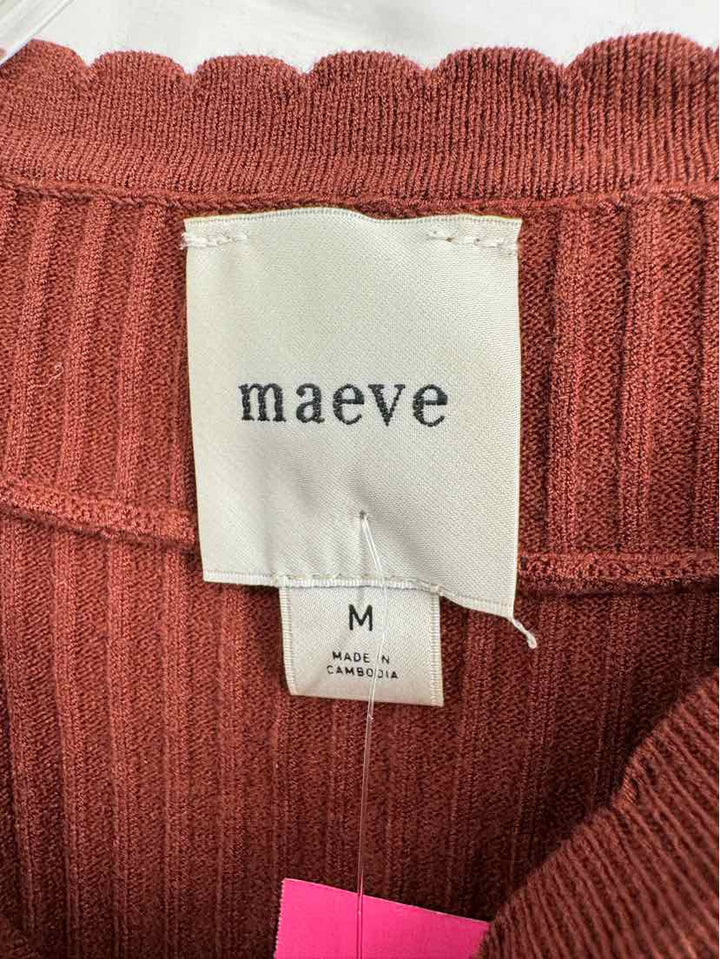 Size M MAEVE Brown Knit Shirt