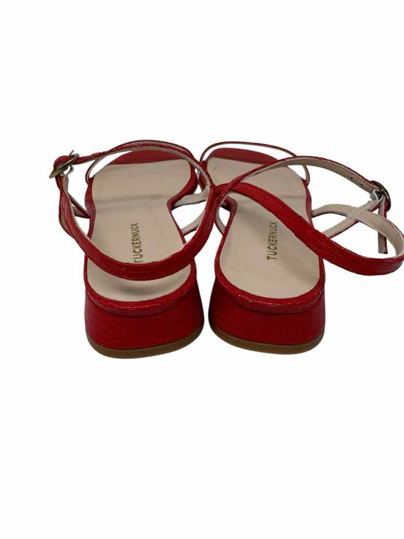 Shoe Size 9 TUCKERNUCK Red Leather Sandals
