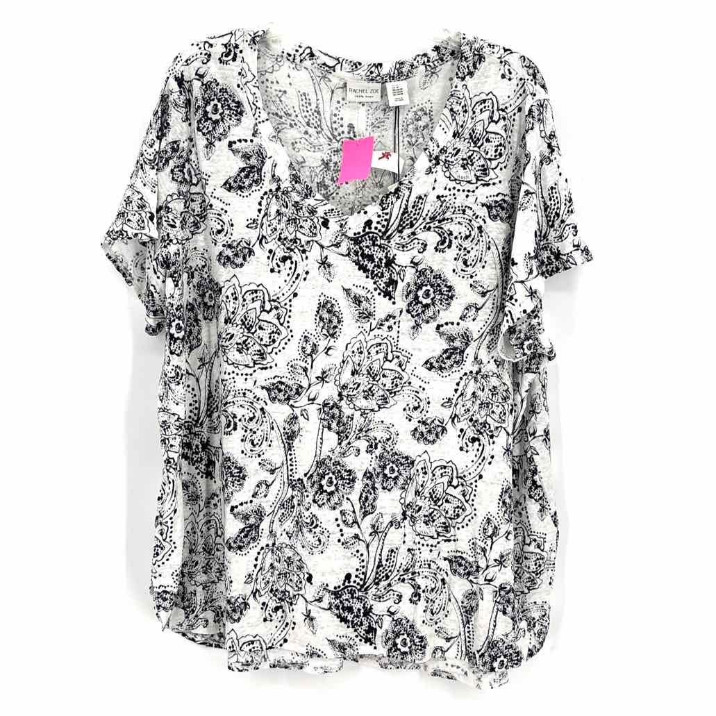 Size 3X RACHEL ZOE White Linen Shirt