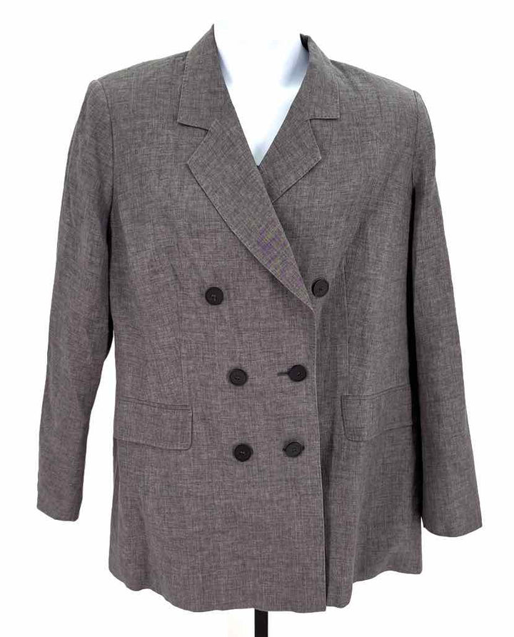 Size 1X MARINA RINALDI Gray Linen Blazer