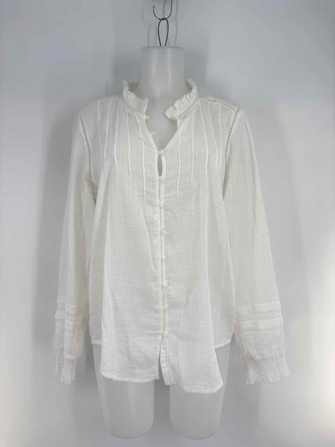 Size L FAHERTY White Cotton Shirt