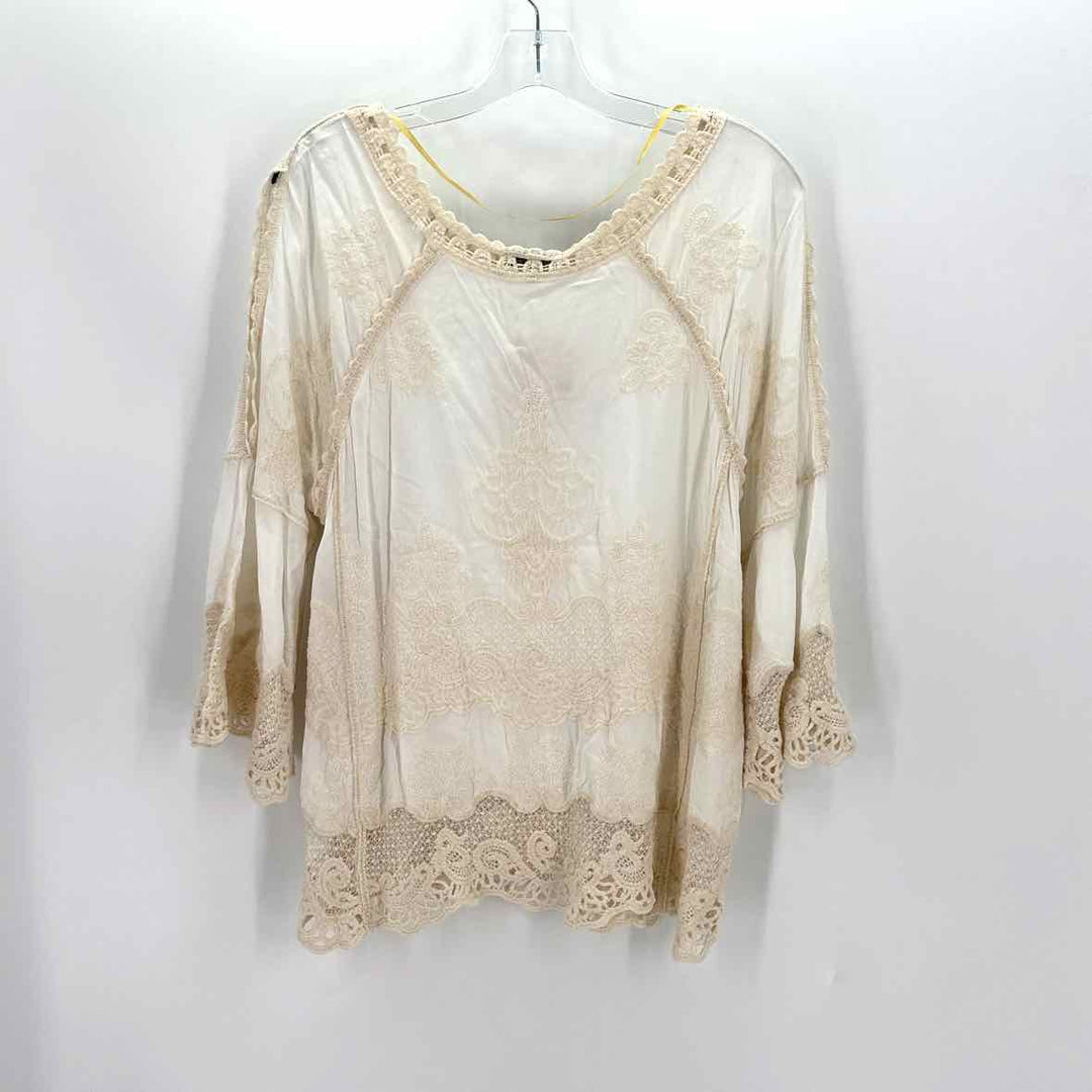 Size L DEMOCRACY Multi-Color Crochet Shirt