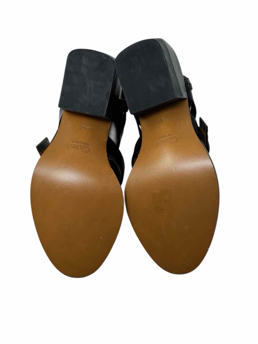 Shoe Size 40 Chloe Black Leather Sandals