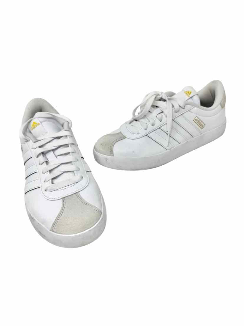 Shoe Size 40.5 Adidas White Leather Sneakers