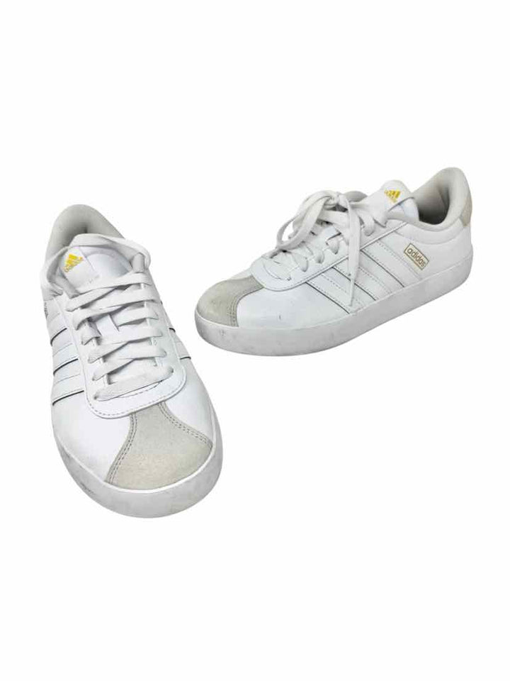 Shoe Size 40.5 Adidas White Leather Sneakers