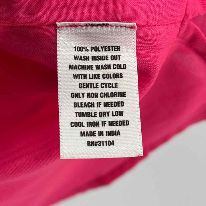 Size L CROWN & IVY Fuschia Sateen Shirt