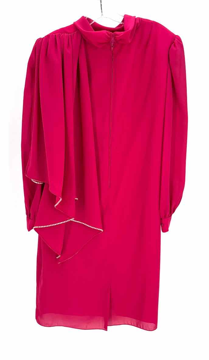 Size 20 Fuschia Chiffon Rhinestone Dress