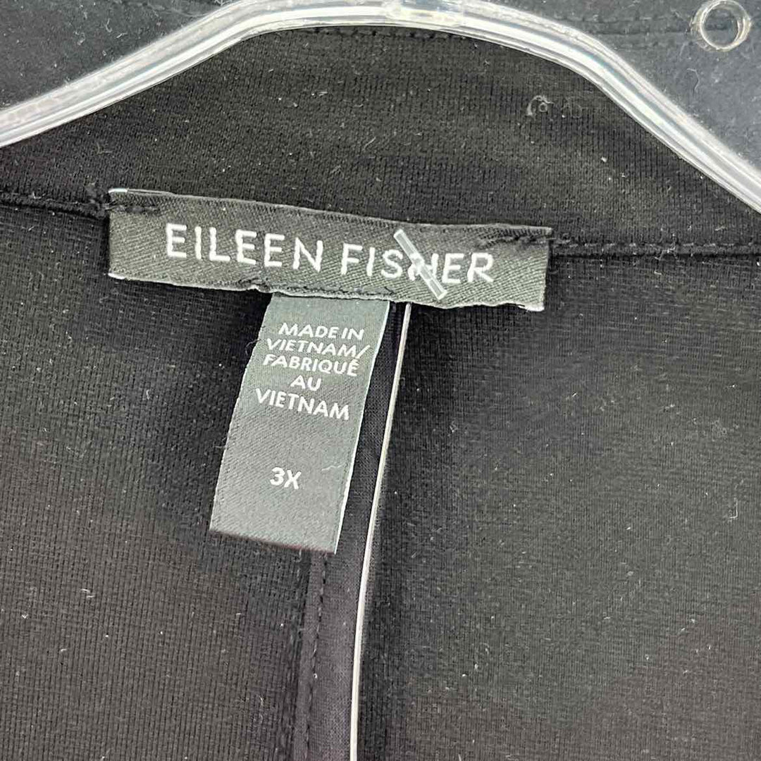 Size 3X Eileen Fisher Black Cotton Blazer