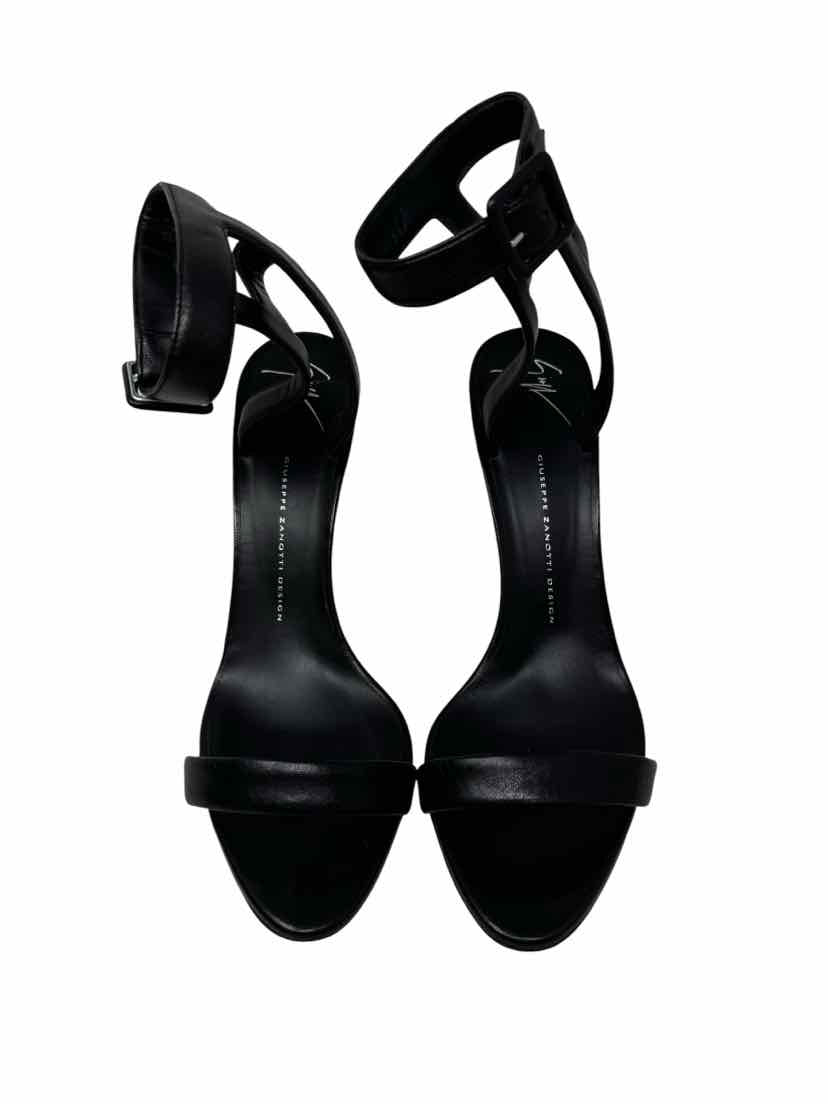 Shoe Size 40 GIUSEPPE ZANOTTI Black Leather Luxury - Pumps