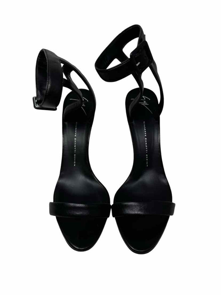 Shoe Size 40 GIUSEPPE ZANOTTI Black Leather Luxury - Pumps