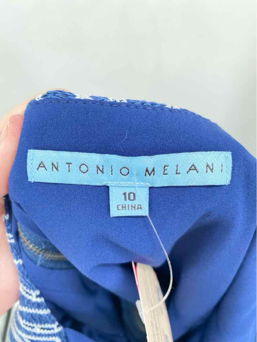 Size 10 ANTONIO MELANI Blue Dress
