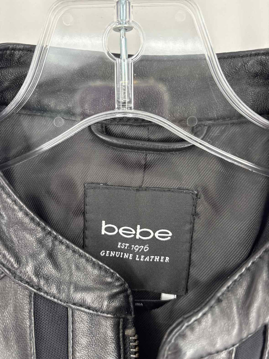 Size S BEBE Black Leather Jacket