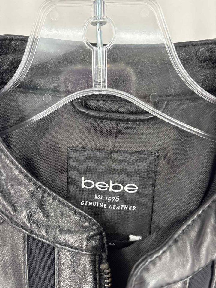 Size S BEBE Black Leather Jacket