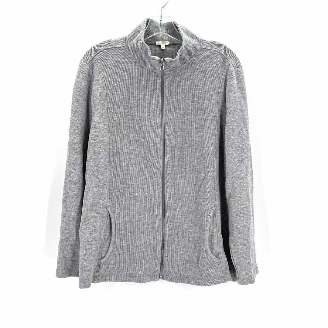 Size XL Talbots Gray Cotton Cardigan