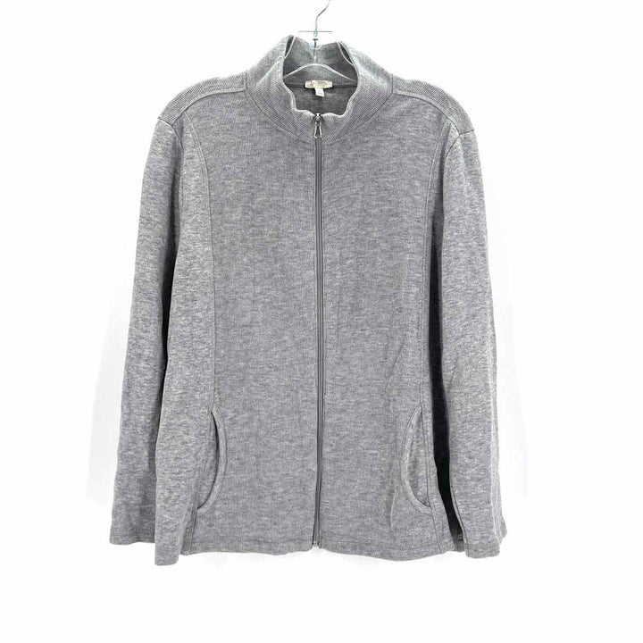 Size XL Talbots Gray Cotton Cardigan