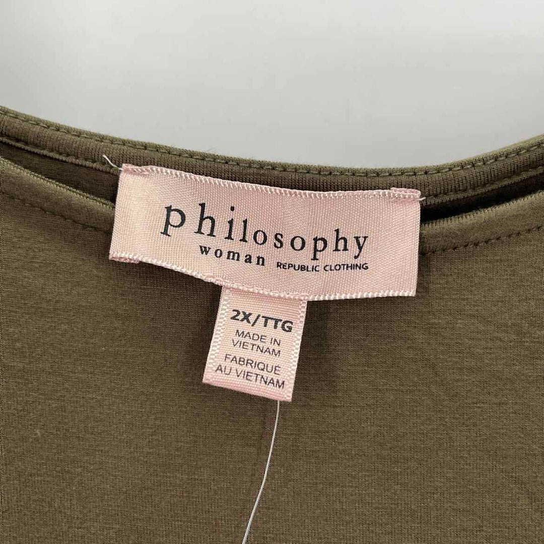 Size 2X PHILOSPHY Green Shirt