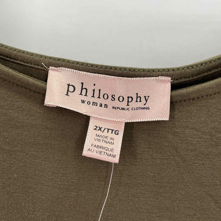 Size 2X PHILOSPHY Green Shirt