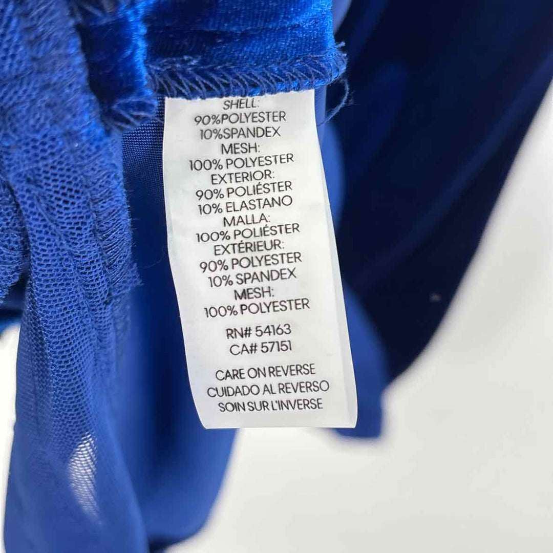 Size 2 Calvin Klein Blue Velour Dress