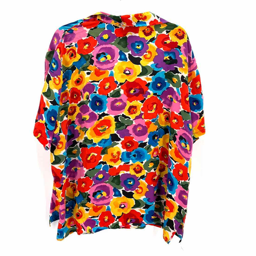 Size 2X Multi-Color Silk Shirt