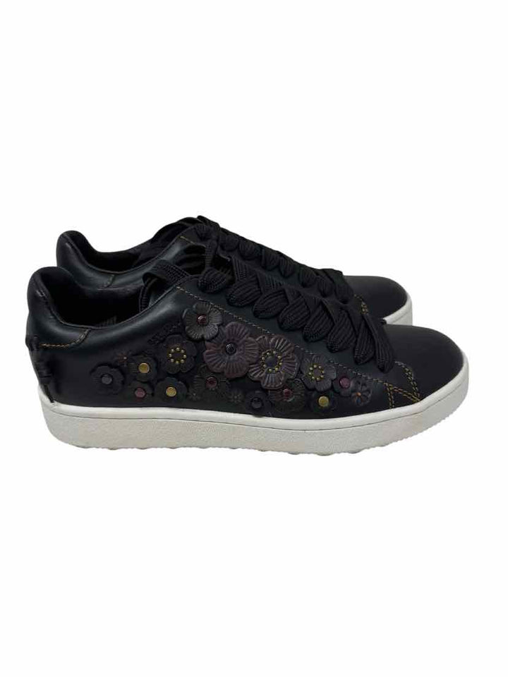 Shoe Size 8 Coach Black Leather Sneakers
