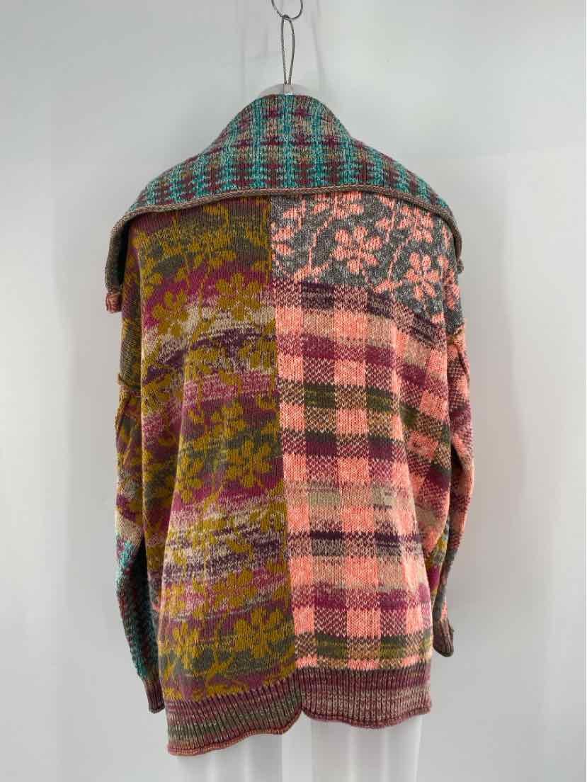 Size M DAILY PRACTICE Multi-Color Knit Cardigan