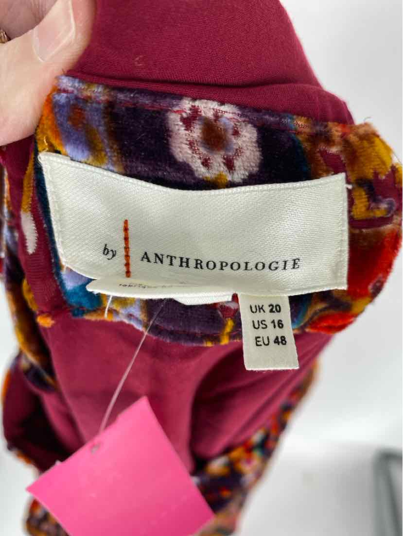 Size 16 Anthropologie Multi-Color Velour Dress