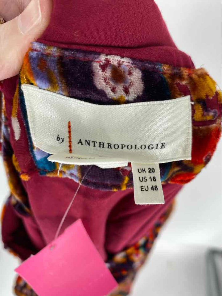 Size 16 Anthropologie Multi-Color Velour Dress