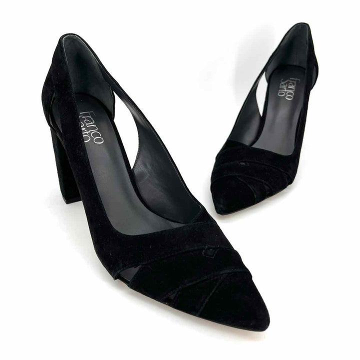 Shoe Size 9 FRANCO SARTO Black Suede Pumps