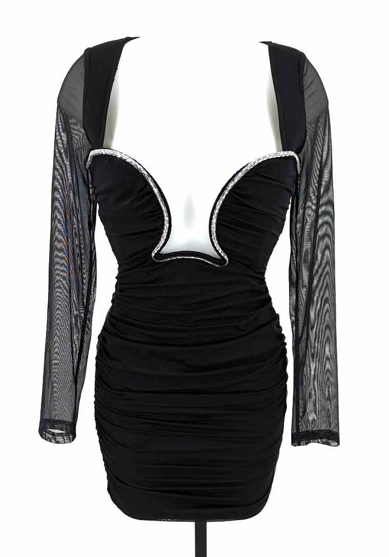 Size S AKIRA Black Rhinestone Dress