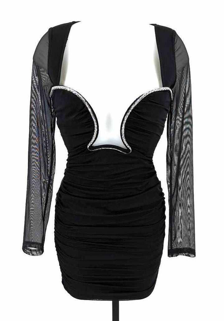 Size S AKIRA Black Rhinestone Dress