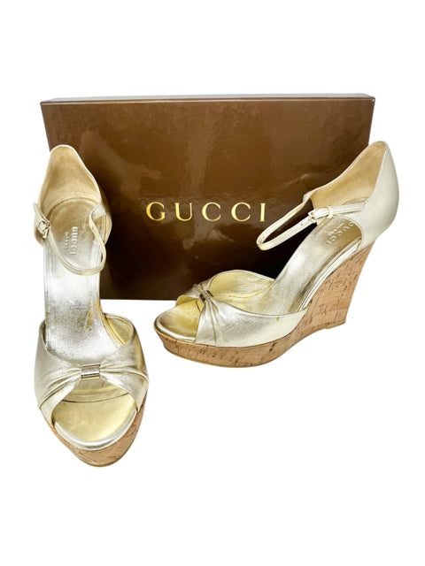 Shoe Size 38.5 Gucci Gold Luxury - Heels
