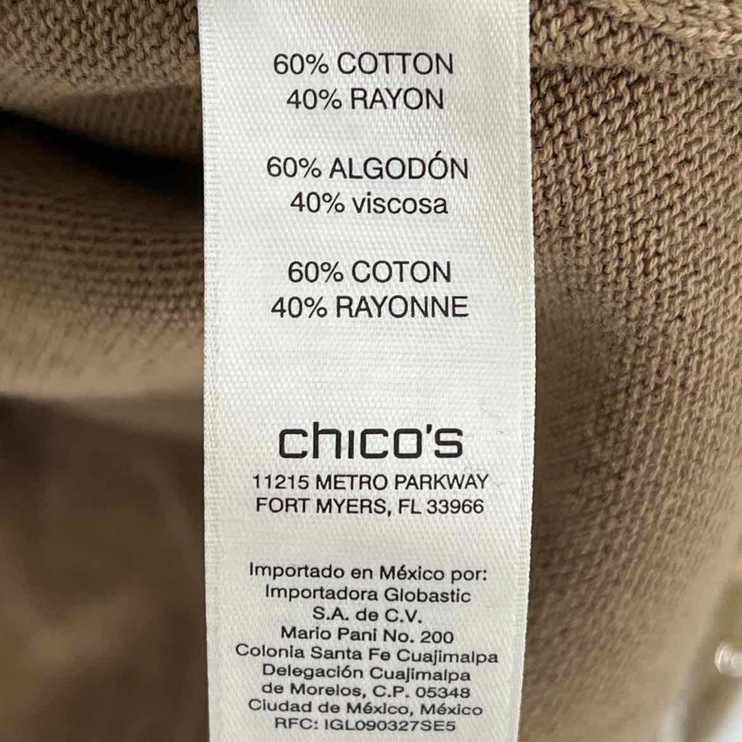 Size XL Chico's Tan Sweater