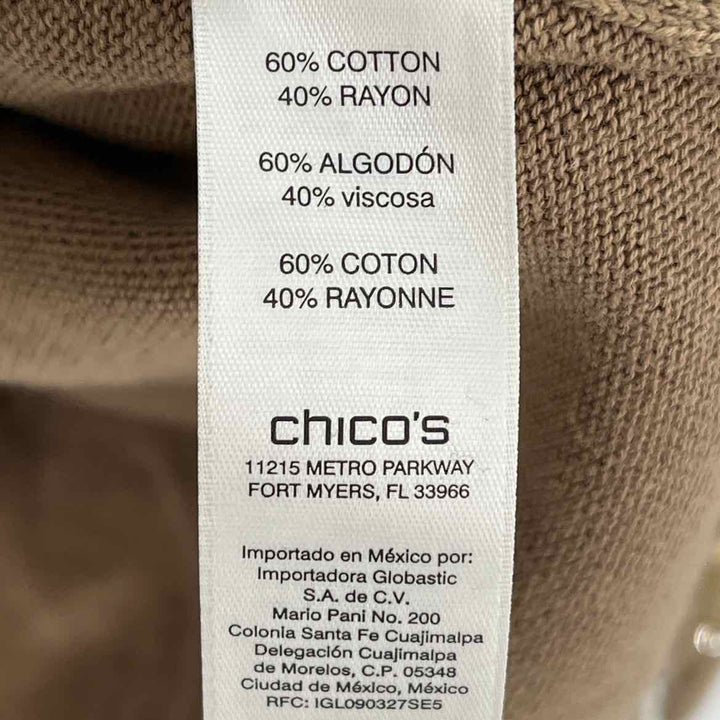 Size XL Chico's Tan Sweater
