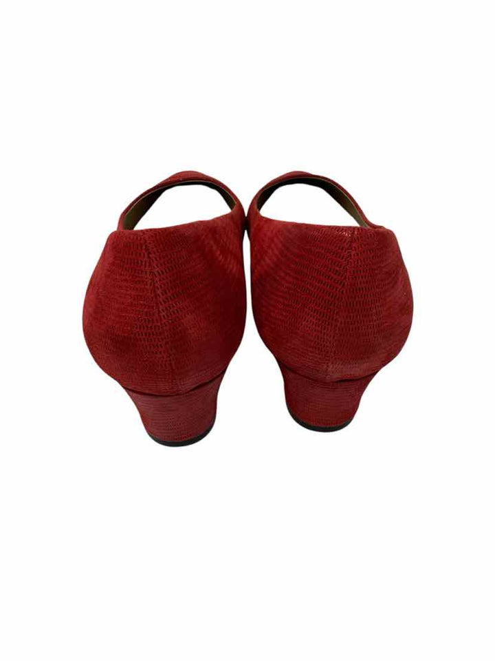 Shoe Size 9 VAN ELI Red Leather Pumps