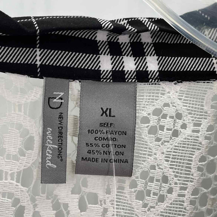 Size XL NEW DIRECTION Multi-Color Lace Shirt