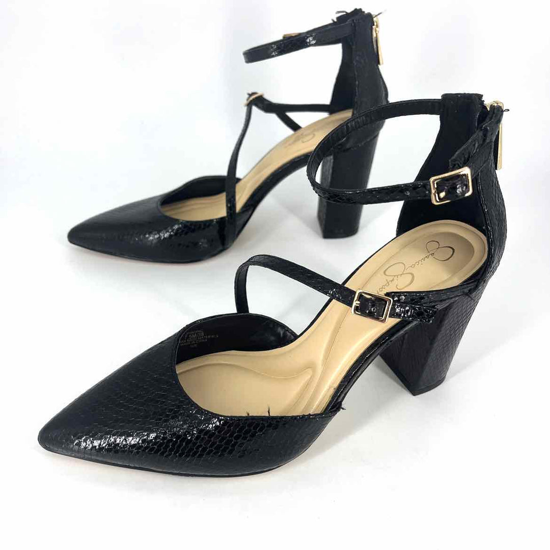 Shoe Size 7.5 Jessica Simpson Black Faux Leather Pumps
