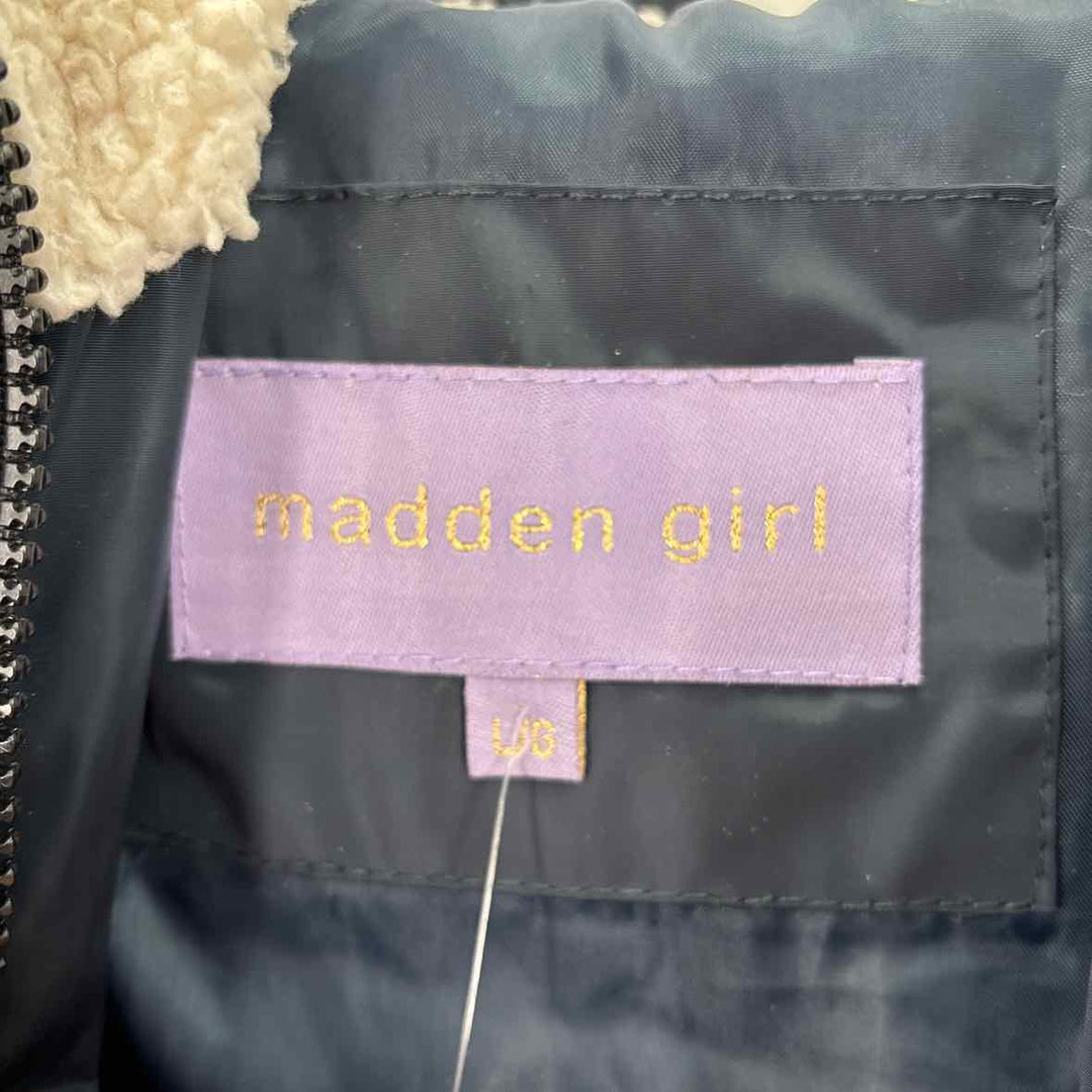 Size L MADDEN GIRL Navy Nylon Coat