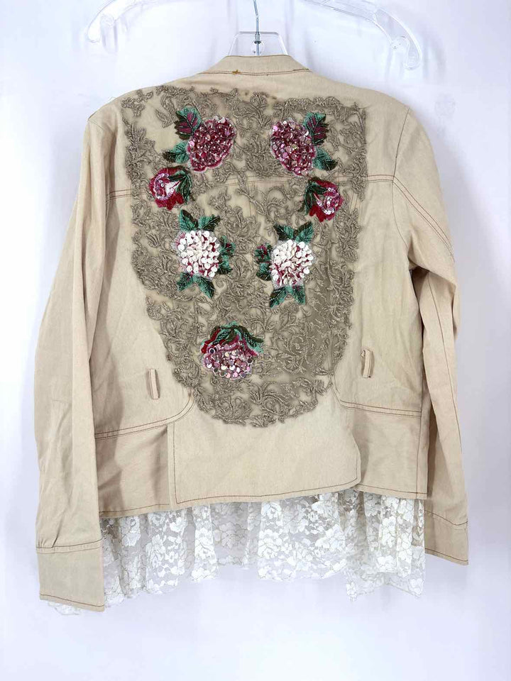 Size L Anthropologie Tan Lace Jacket