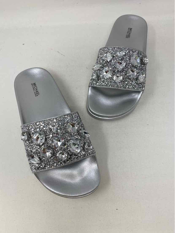 Shoe Size 9 Michael Kors Silver Sandals