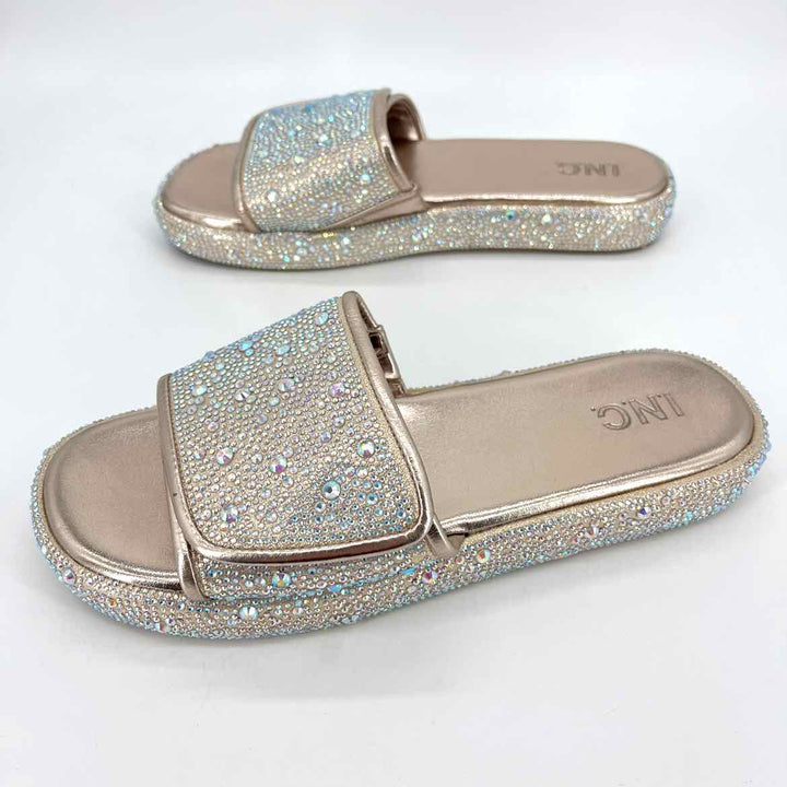 Shoe Size 10 INC Champagne Rhinestone Sandals