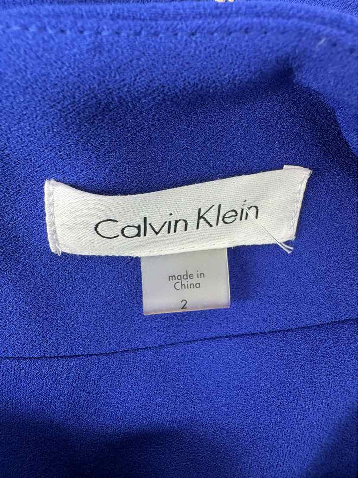 Size 2 Calvin Klein Purple Dress