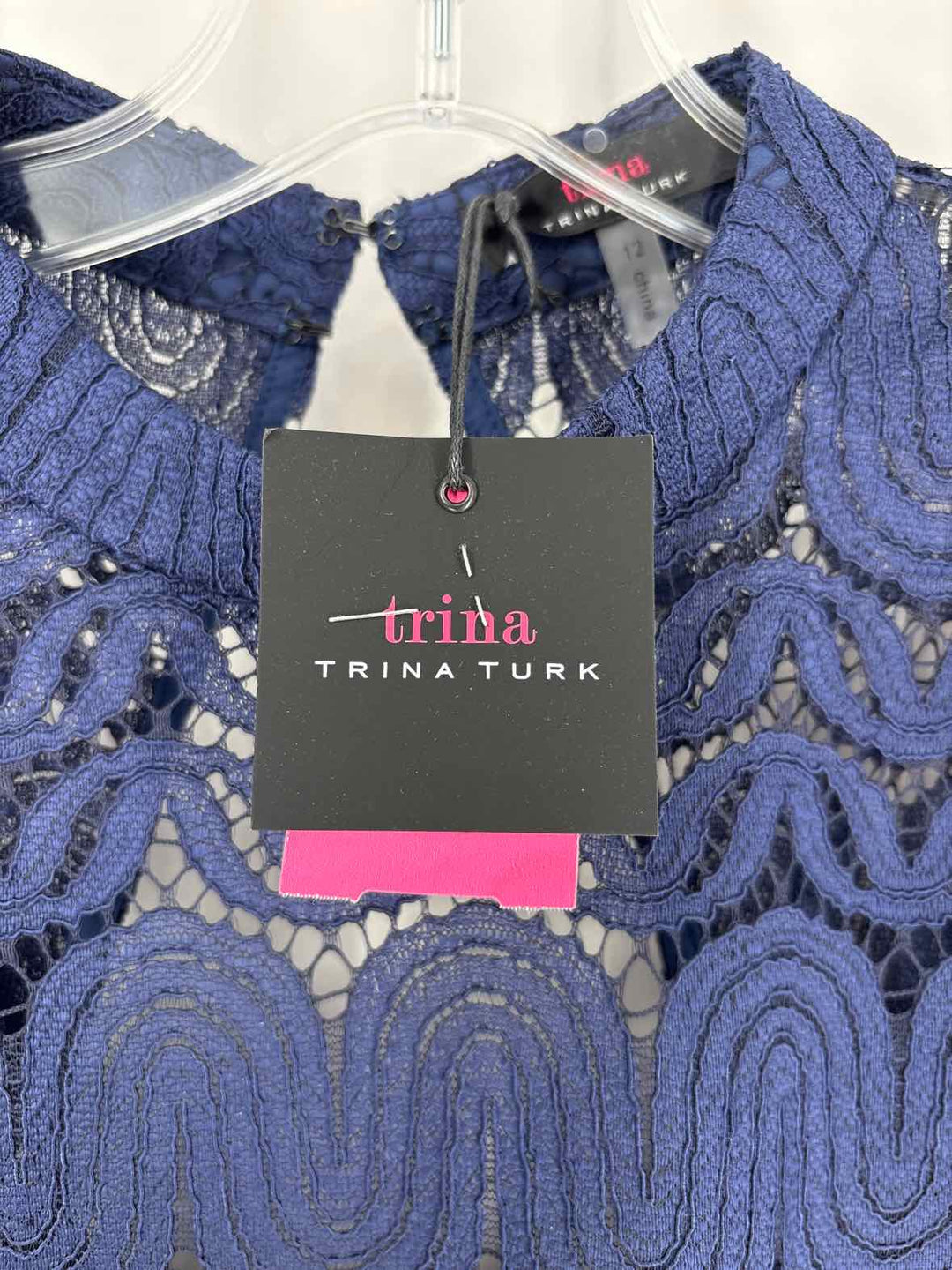 Size 12 TRINA TURK Navy Lace Dress