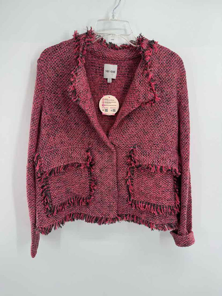 Size XXL NIC + ZOE Pink Tweed Blazer
